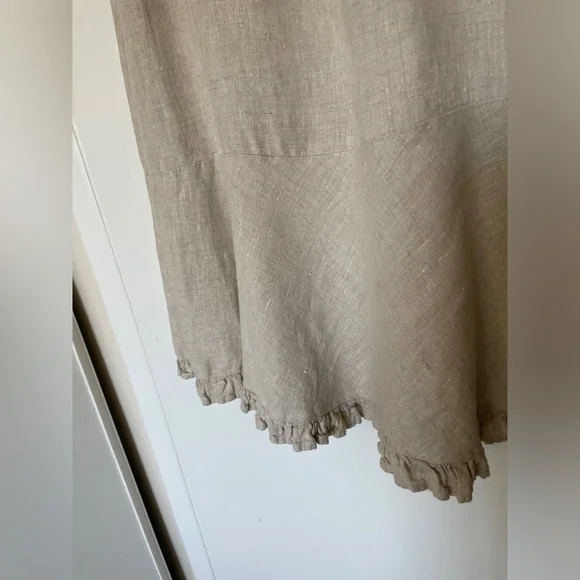 Maxi Linen Skirt w/ Ruffle - Picture 4 of 9